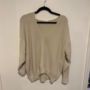 Aritzia V-Neck Cream Sweater